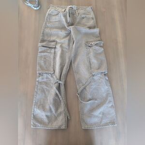 Gray Cargo Pants with Pockets
